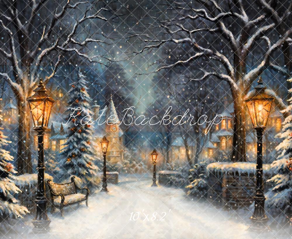 Kate Winter Snowy Christmas Eve Backdrop Designed by GQ - Kate Backdrop AU