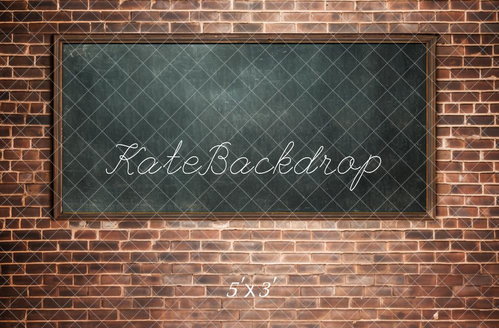 Kate Back to School Backdrop Brick Wall Blackboard Designed by Chain Photography - Kate Backdrop AU