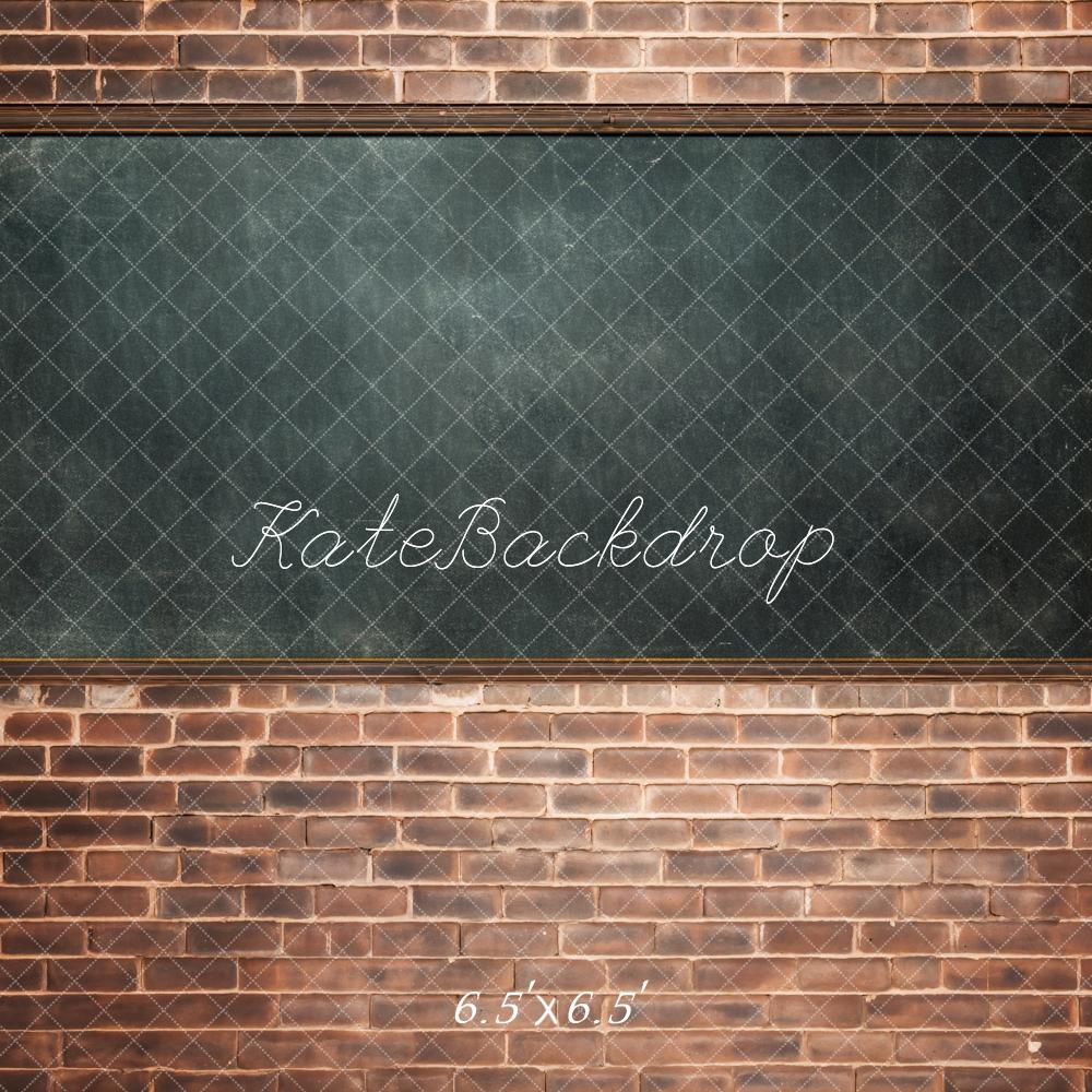 Kate Back to School Backdrop Brick Wall Blackboard Designed by Chain Photography - Kate Backdrop AU