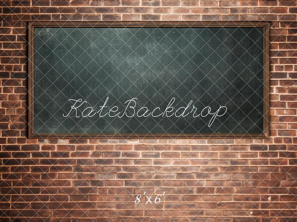 Kate Back to School Backdrop Brick Wall Blackboard Designed by Chain Photography - Kate Backdrop AU