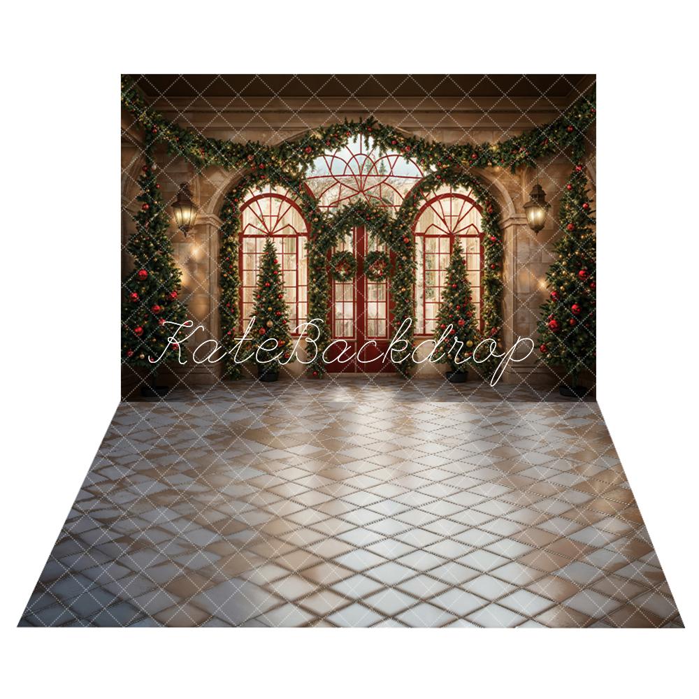 Kate Christmas Decoration Door Backdrop+Square Floor Backdrop - Kate Backdrop AU