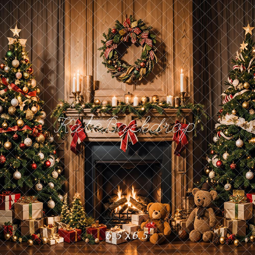 Kate Christmas Candle Flame Fireplace Backdrop Designed by Emetselch - Kate Backdrop AU