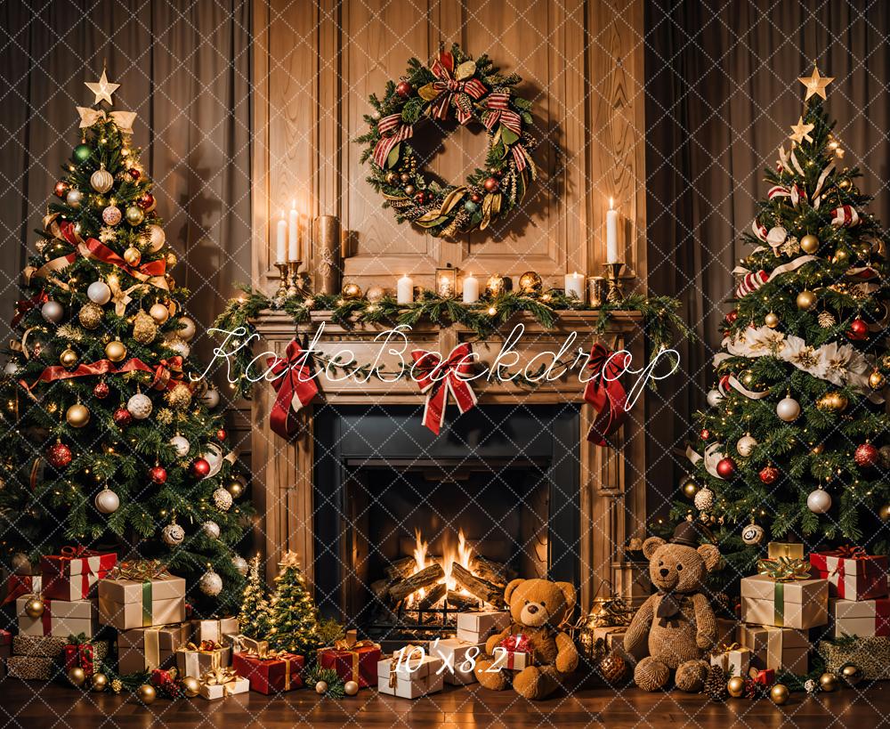 Kate Christmas Candle Flame Fireplace Backdrop Designed by Emetselch - Kate Backdrop AU