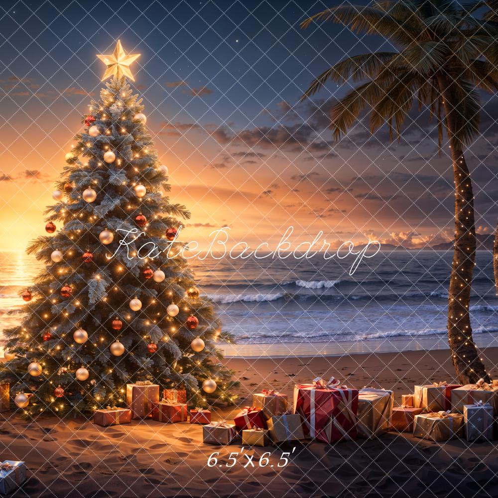 Kate Sunset Beach Christmas Backdrop Designed by Emetselch - Kate Backdrop AU