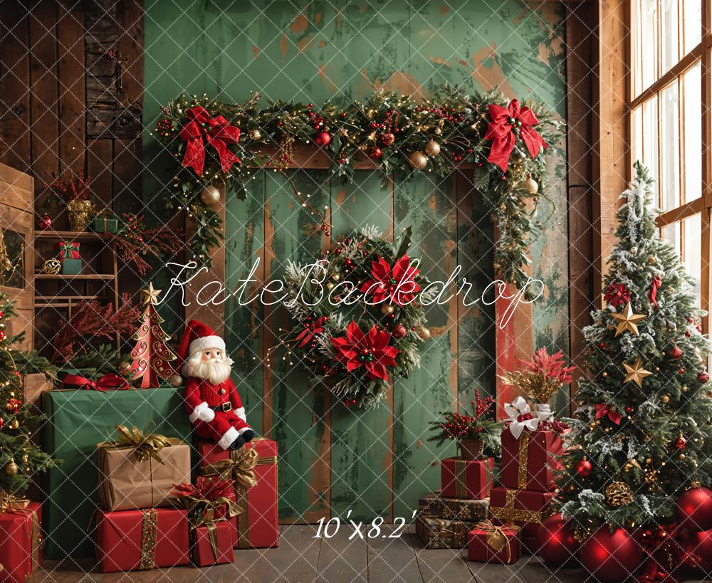 Kate Green Christmas Wooden House Backdrop Designed by Emetselch - Kate Backdrop AU