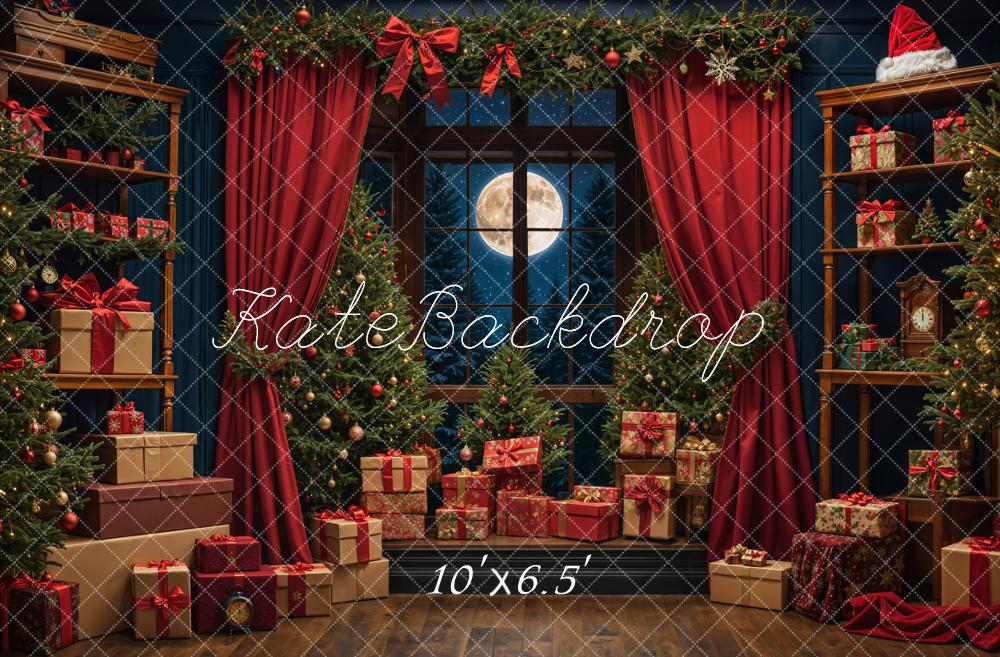 Kate Christmas Gift Night Moon Backdrop Designed by Emetselch - Kate Backdrop AU