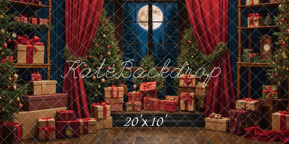 Kate Christmas Gift Night Moon Backdrop Designed by Emetselch - Kate Backdrop AU