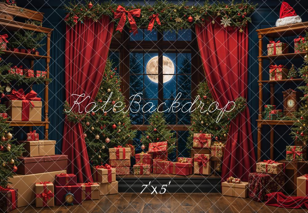 Kate Christmas Gift Night Moon Backdrop Designed by Emetselch - Kate Backdrop AU
