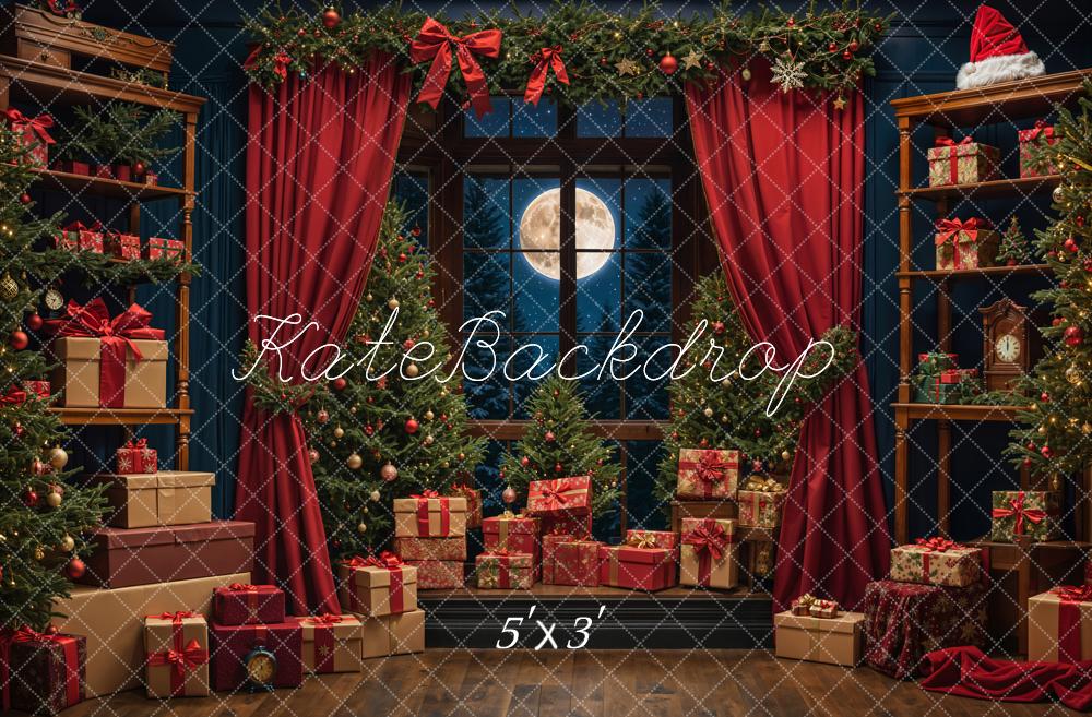 Kate Christmas Gift Night Moon Backdrop Designed by Emetselch - Kate Backdrop AU
