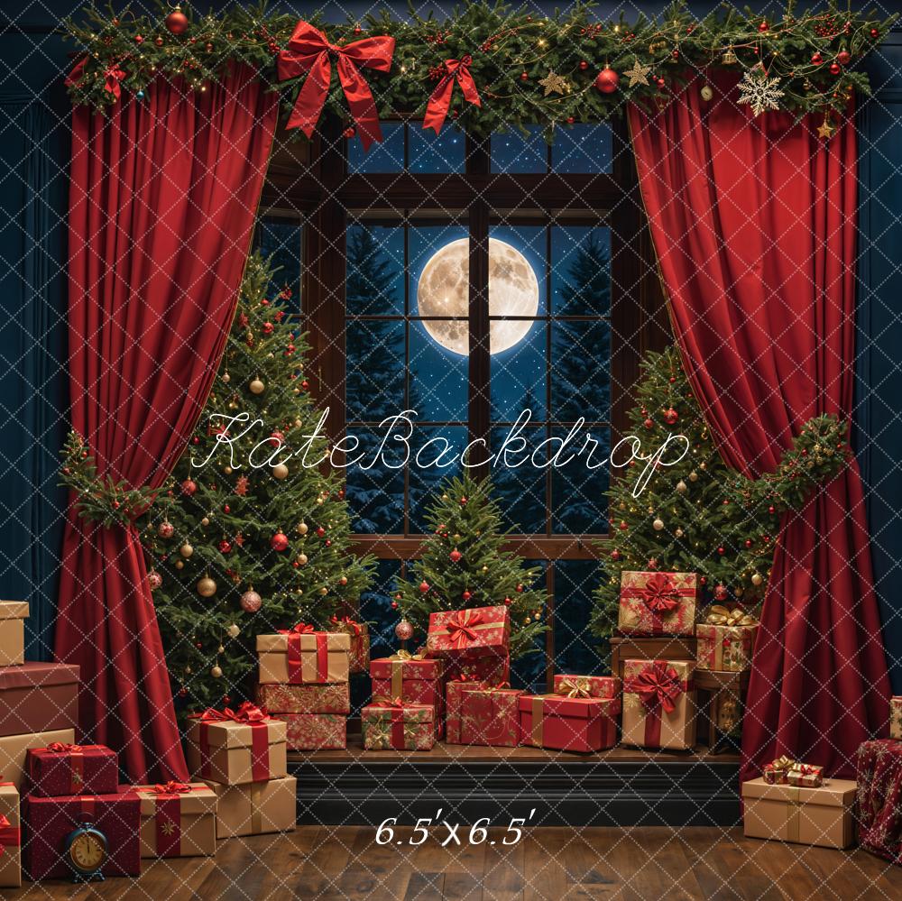 Kate Christmas Gift Night Moon Backdrop Designed by Emetselch - Kate Backdrop AU