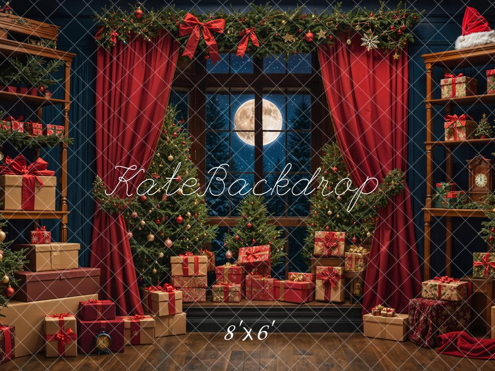 Kate Christmas Gift Night Moon Backdrop Designed by Emetselch - Kate Backdrop AU