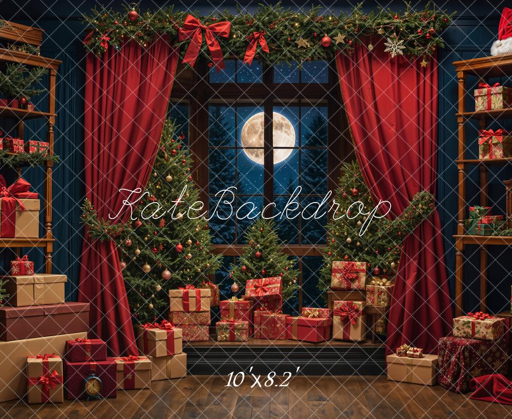 Kate Christmas Gift Night Moon Backdrop Designed by Emetselch - Kate Backdrop AU