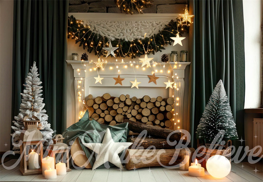 Kate Christmas Fireplace Festive Backdrop Designed by Mini MakeBelieve - Kate Backdrop AU