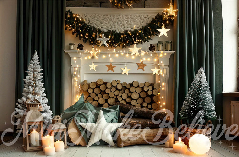 Kate Christmas Fireplace Festive Backdrop Designed by Mini MakeBelieve - Kate Backdrop AU