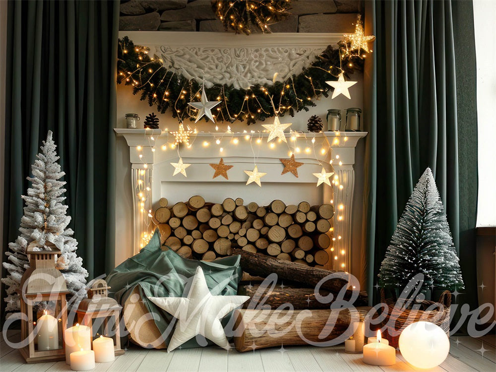Kate Christmas Fireplace Festive Backdrop Designed by Mini MakeBelieve - Kate Backdrop AU