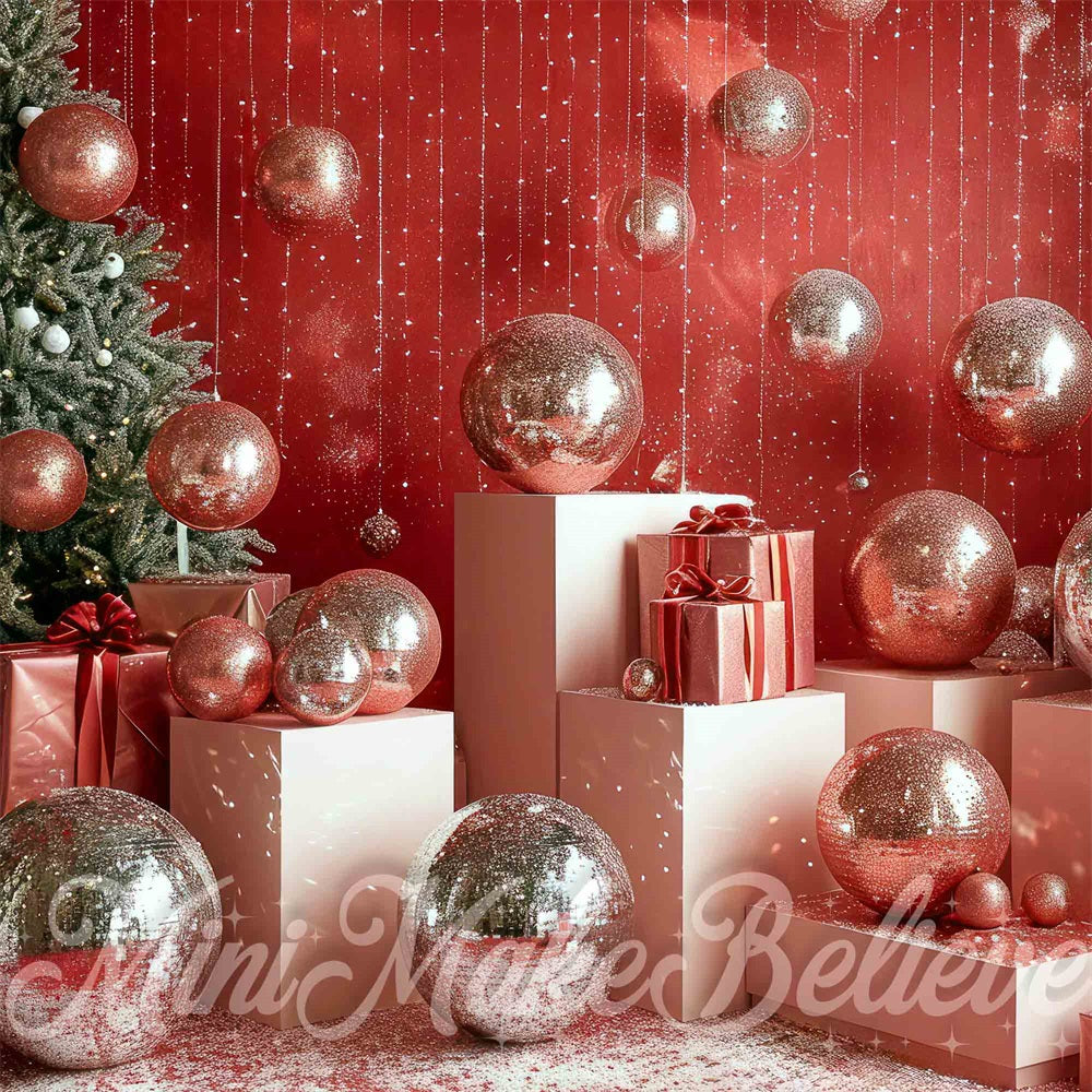 Kate Red Christmas Disco Backdrop Designed by Mini MakeBelieve - Kate Backdrop AU