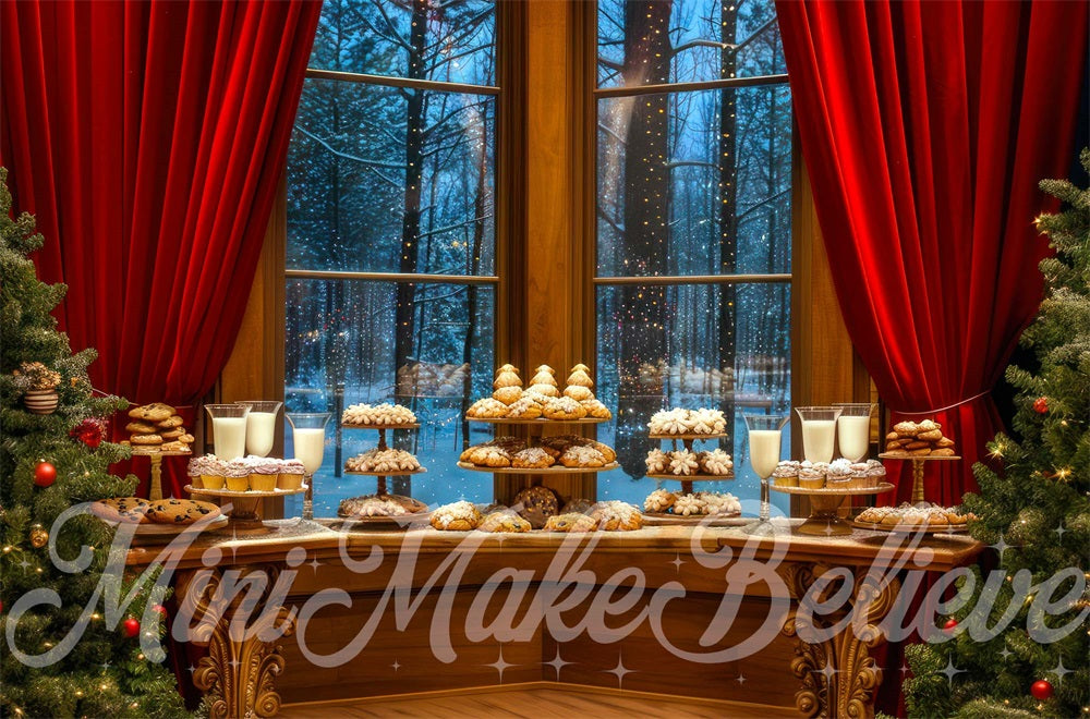 Kate Winter Forest Christmas Night Party Backdrop Designed by Mini MakeBelieve - Kate Backdrop AU