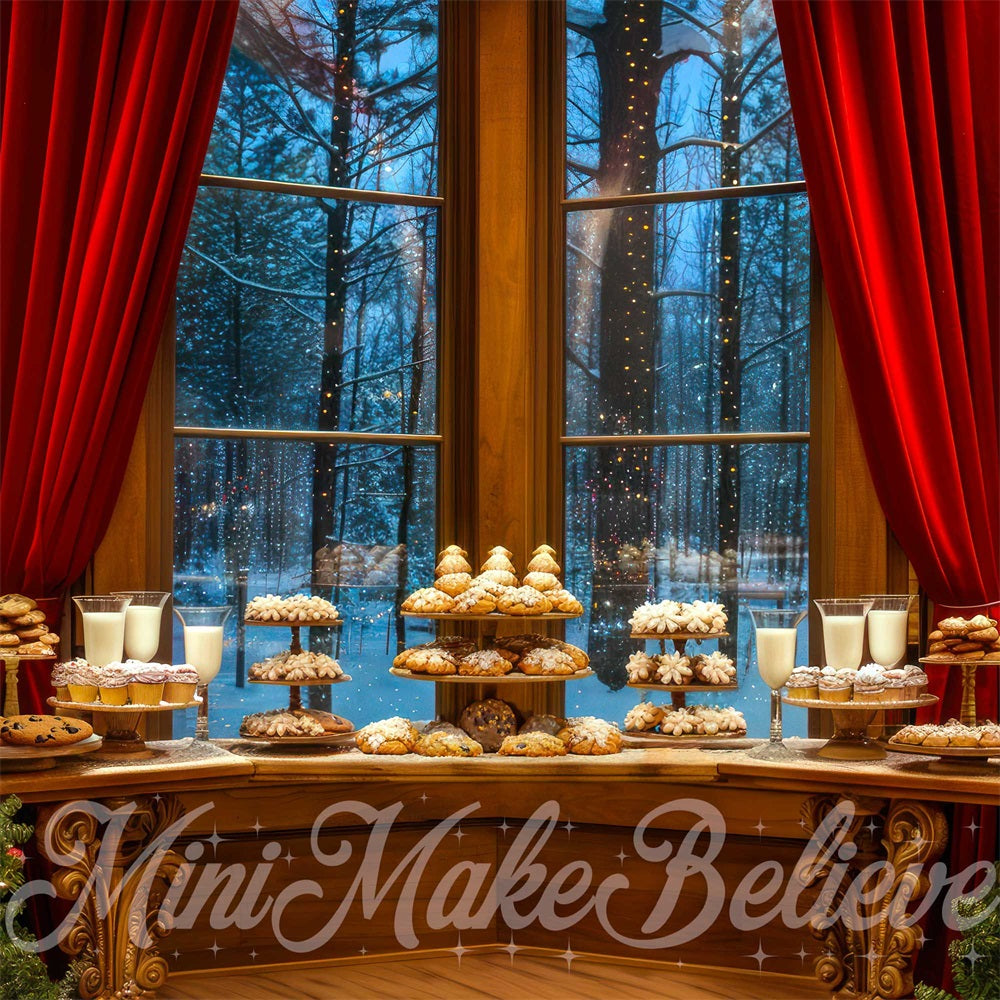 Kate Winter Forest Christmas Night Party Backdrop Designed by Mini MakeBelieve - Kate Backdrop AU