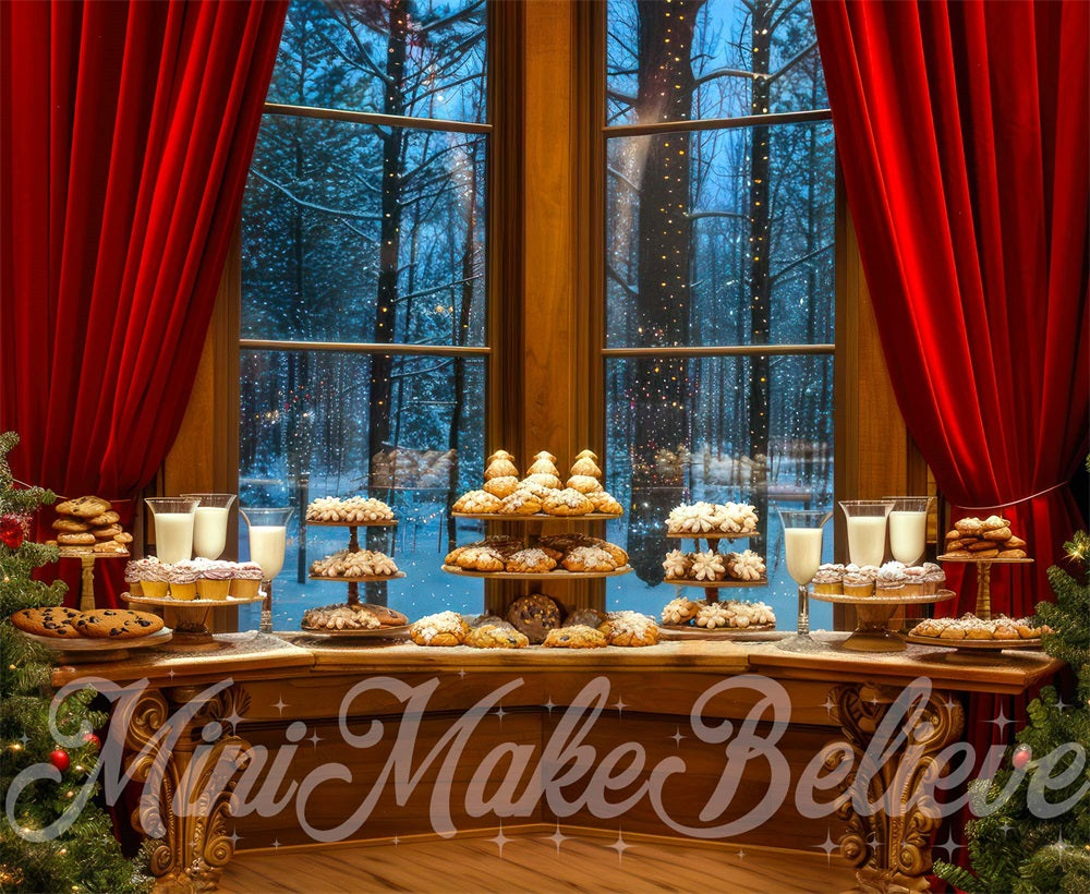 Kate Winter Forest Christmas Night Party Backdrop Designed by Mini MakeBelieve - Kate Backdrop AU