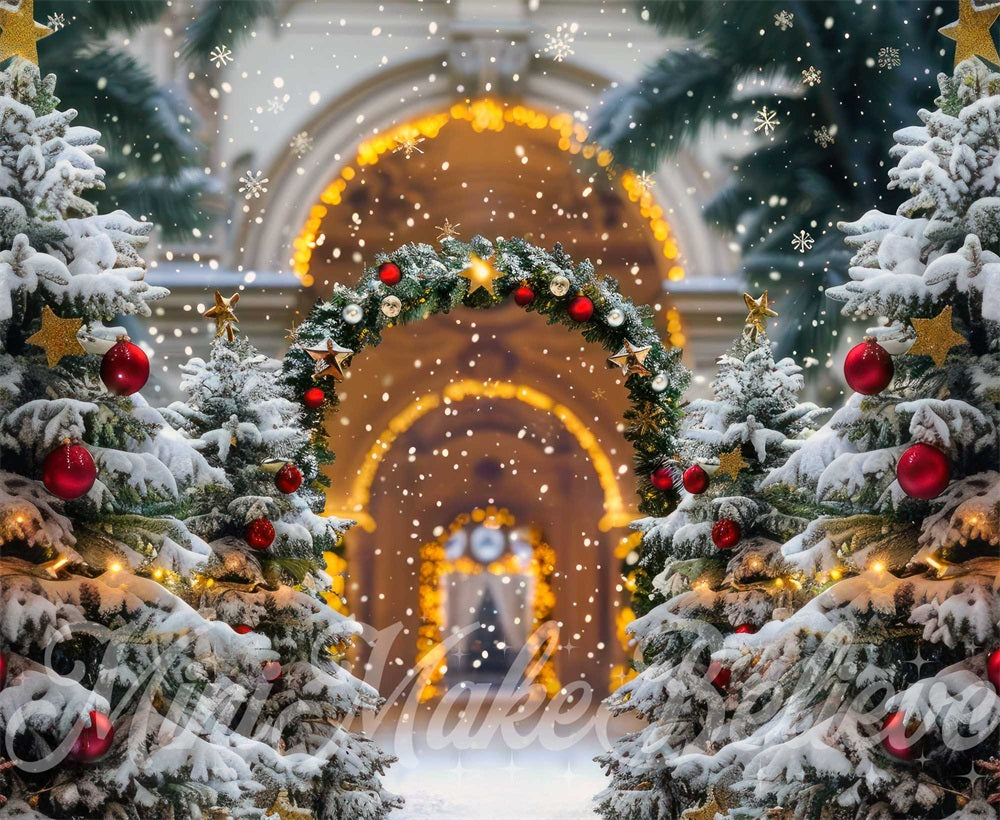 Kate Christmas Exterior Entrance Backdrop Designed by Mini MakeBelieve - Kate Backdrop AU
