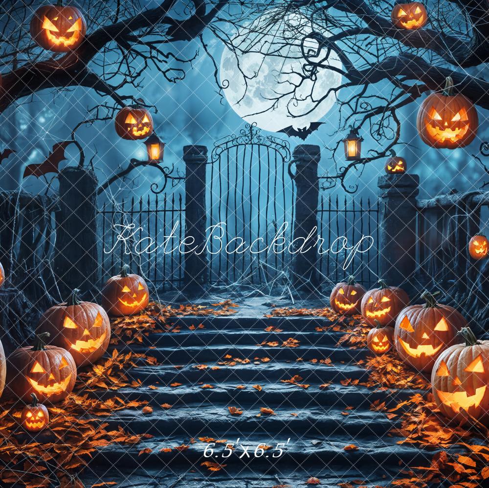 Kate Halloween Moon Pumpkin Lantern Backdrop Designed by Emetselch - Kate Backdrop AU