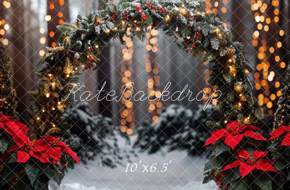 Kate Christmas Forest Arch Bokeh Backdrop Designed by Emetselch - Kate Backdrop AU