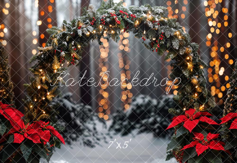Kate Christmas Forest Arch Bokeh Backdrop Designed by Emetselch - Kate Backdrop AU