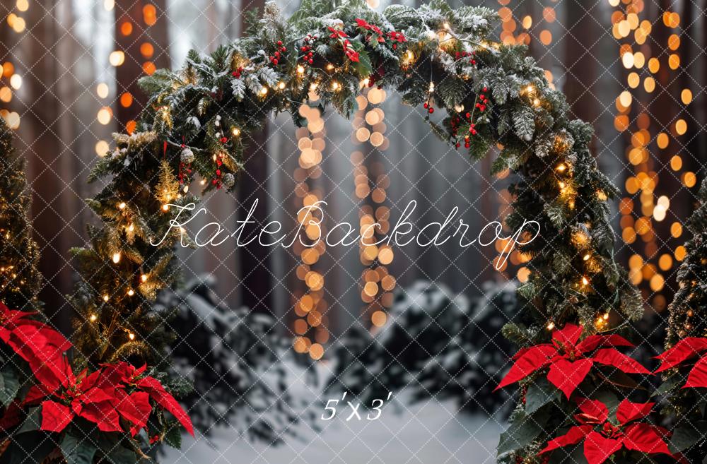 Kate Christmas Forest Arch Bokeh Backdrop Designed by Emetselch - Kate Backdrop AU