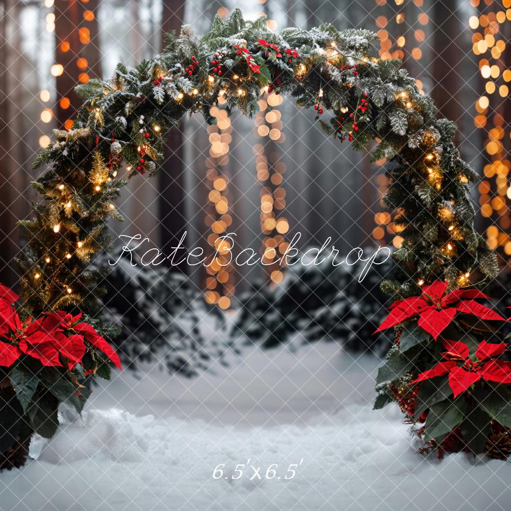 Kate Christmas Forest Arch Bokeh Backdrop Designed by Emetselch - Kate Backdrop AU