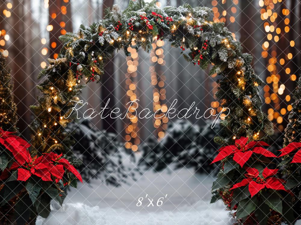 Kate Christmas Forest Arch Bokeh Backdrop Designed by Emetselch - Kate Backdrop AU