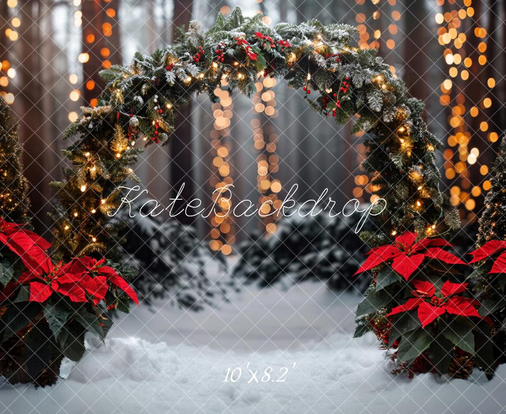 Kate Christmas Forest Arch Bokeh Backdrop Designed by Emetselch - Kate Backdrop AU