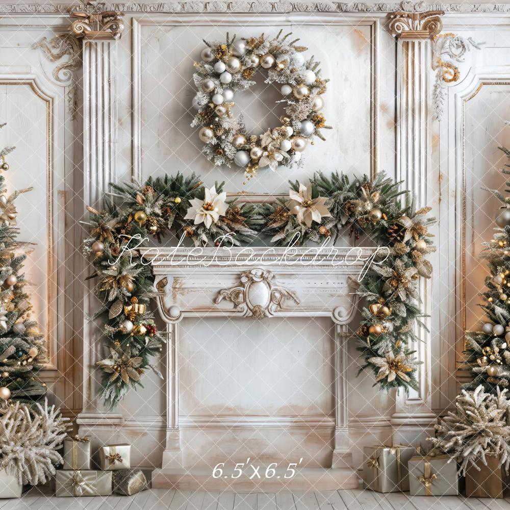 Kate Christmas Tree Fireplace Backdrop Designed by Emetselch - Kate Backdrop AU