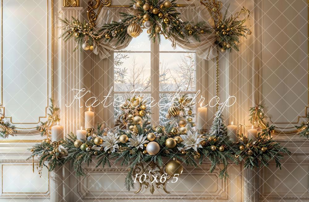 Kate Christmas Decoration Candles Window Backdrop Designed by Emetselch - Kate Backdrop AU