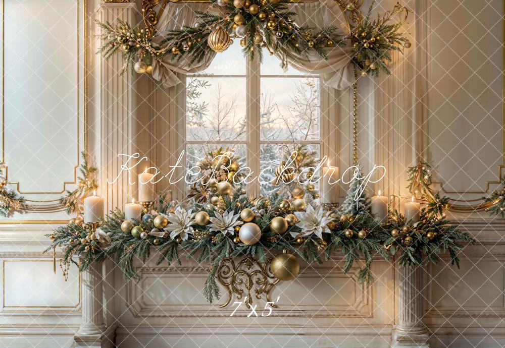 Kate Christmas Decoration Candles Window Backdrop Designed by Emetselch - Kate Backdrop AU