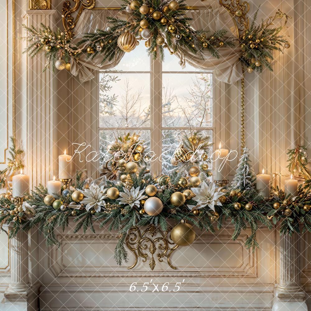 Kate Christmas Decoration Candles Window Backdrop Designed by Emetselch - Kate Backdrop AU