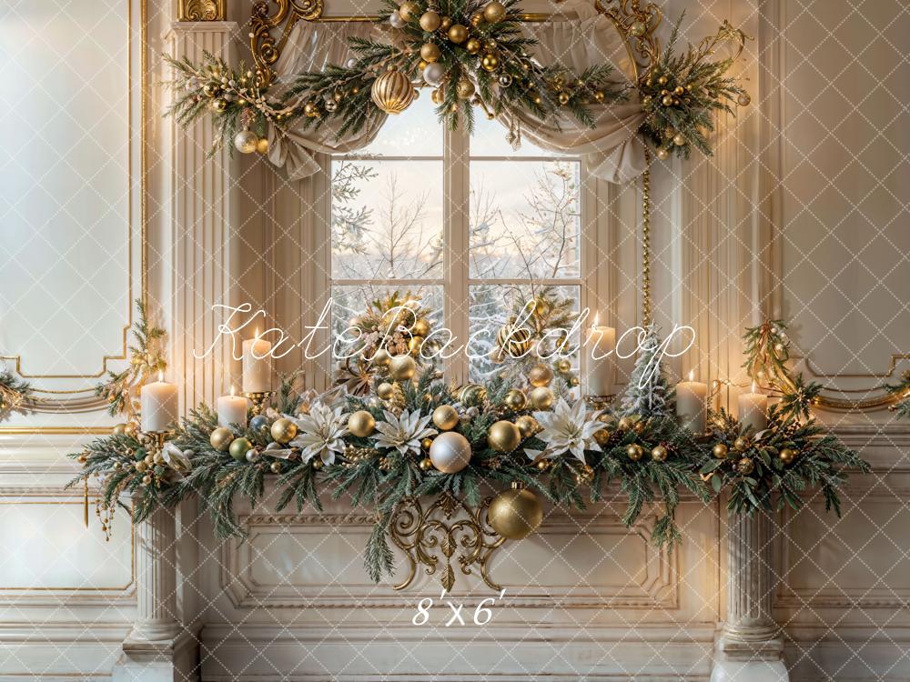 Kate Christmas Decoration Candles Window Backdrop Designed by Emetselch - Kate Backdrop AU