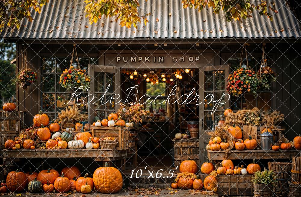 Kate Pumpkin Shop Fall Backdrop Designed by Chain Photography - Kate Backdrop AU