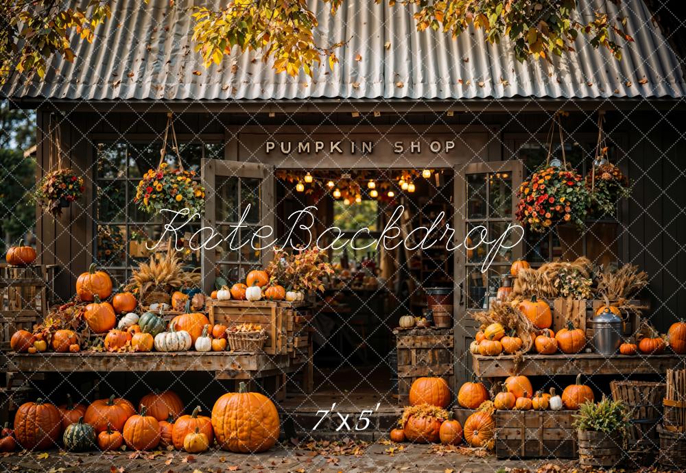 Kate Pumpkin Shop Fall Backdrop Designed by Chain Photography - Kate Backdrop AU