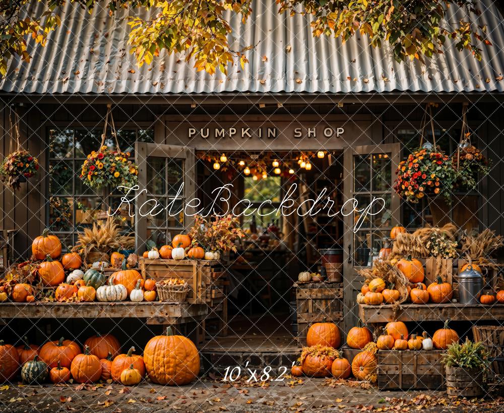 Kate Pumpkin Shop Fall Backdrop Designed by Chain Photography - Kate Backdrop AU
