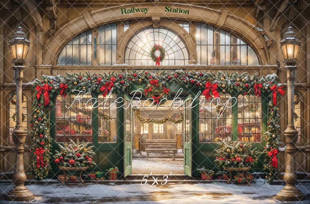 Kate Christmas Railway Station Backdrop Designed by Emetselch - Kate Backdrop AU