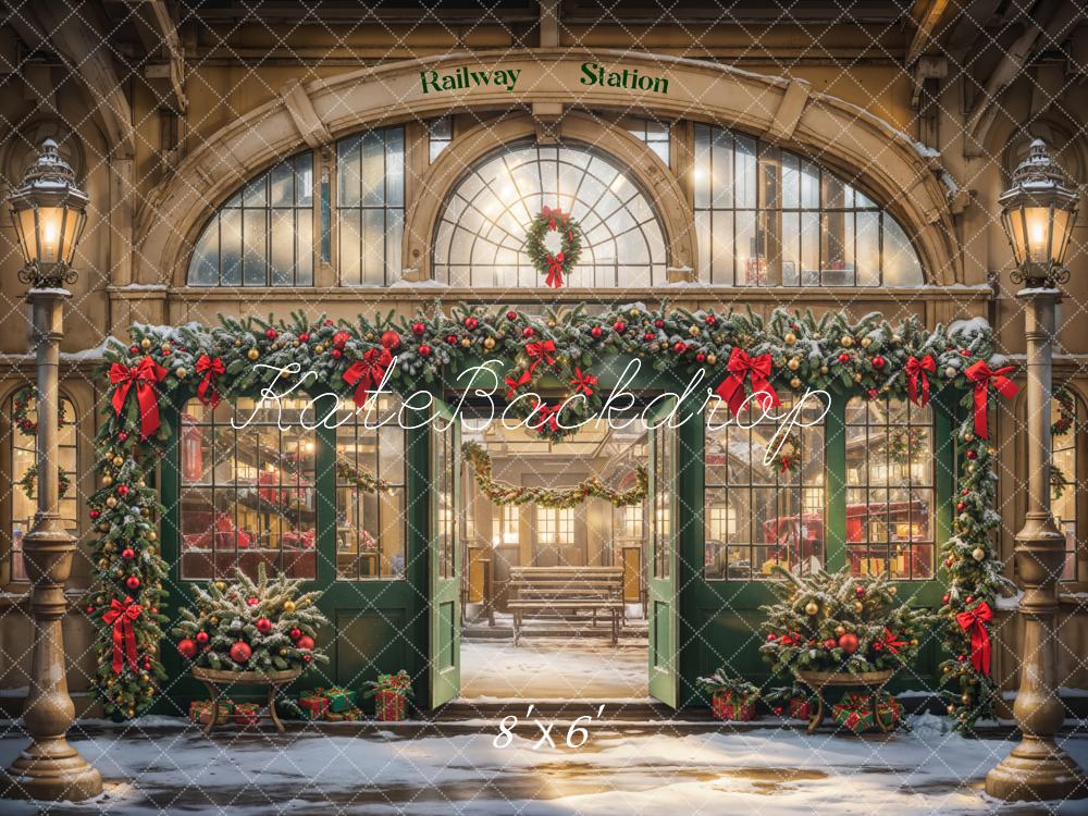 Kate Christmas Railway Station Backdrop Designed by Emetselch - Kate Backdrop AU