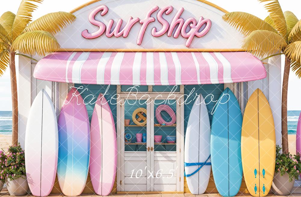 Kate Summer olorful Surf Shop Backdrop Designed by Emetselch - Kate Backdrop AU