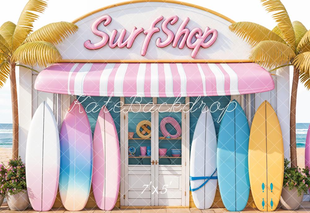 Kate Summer olorful Surf Shop Backdrop Designed by Emetselch - Kate Backdrop AU