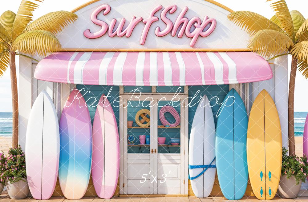 Kate Summer olorful Surf Shop Backdrop Designed by Emetselch - Kate Backdrop AU
