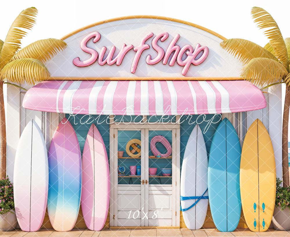 Kate Summer olorful Surf Shop Backdrop Designed by Emetselch - Kate Backdrop AU