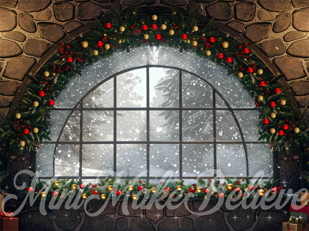 Kate Christmas Window Garland Arch Backdrop Designed by Mini MakeBelieve - Kate Backdrop AU