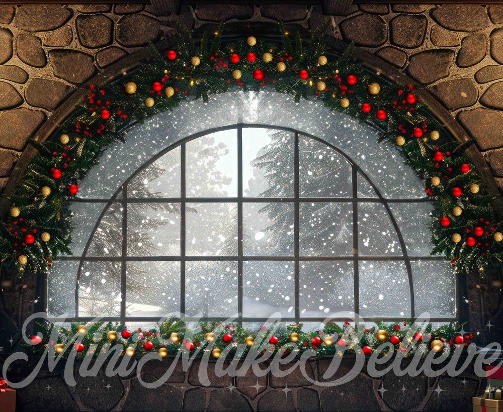 Kate Christmas Window Garland Arch Backdrop Designed by Mini MakeBelieve - Kate Backdrop AU