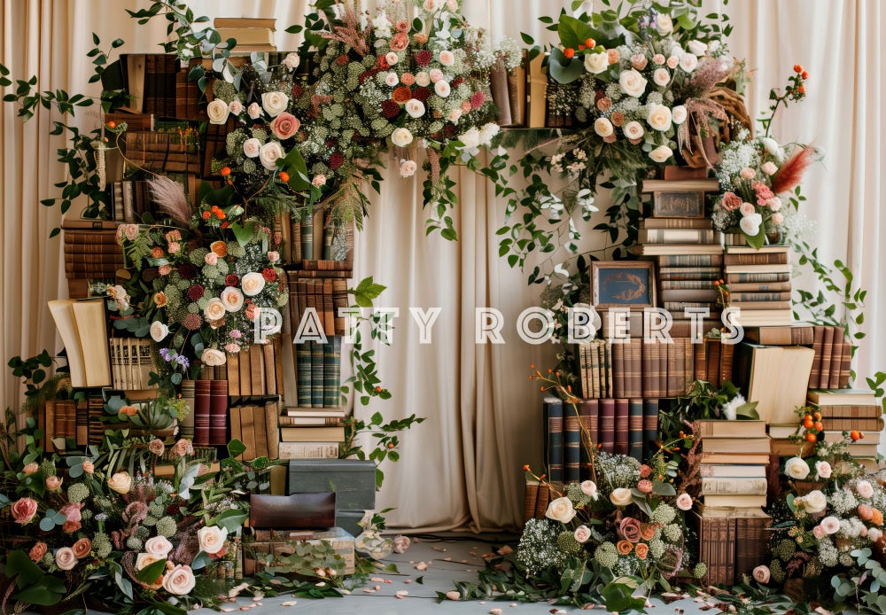 Kate Books and Flowers Arch Backdrop Designed by Patty Robert - Kate Backdrop AU