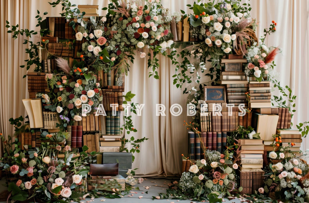 Kate Books and Flowers Arch Backdrop Designed by Patty Robert - Kate Backdrop AU