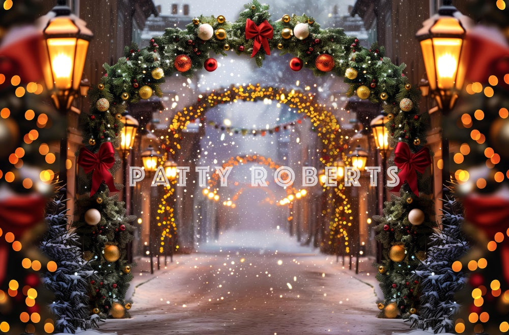 Kate Christmas Street Arch Backdrop Designed by Patty Robert - Kate Backdrop AU